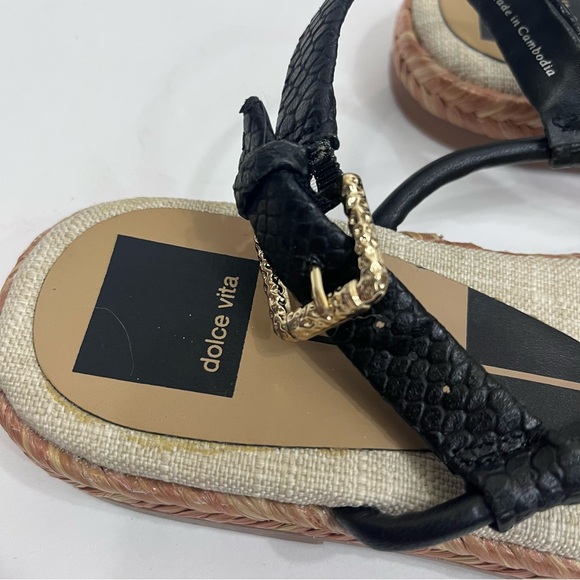 Dolce Vita black and gold espadrilles/ flat sandals - Picture 7 of 7